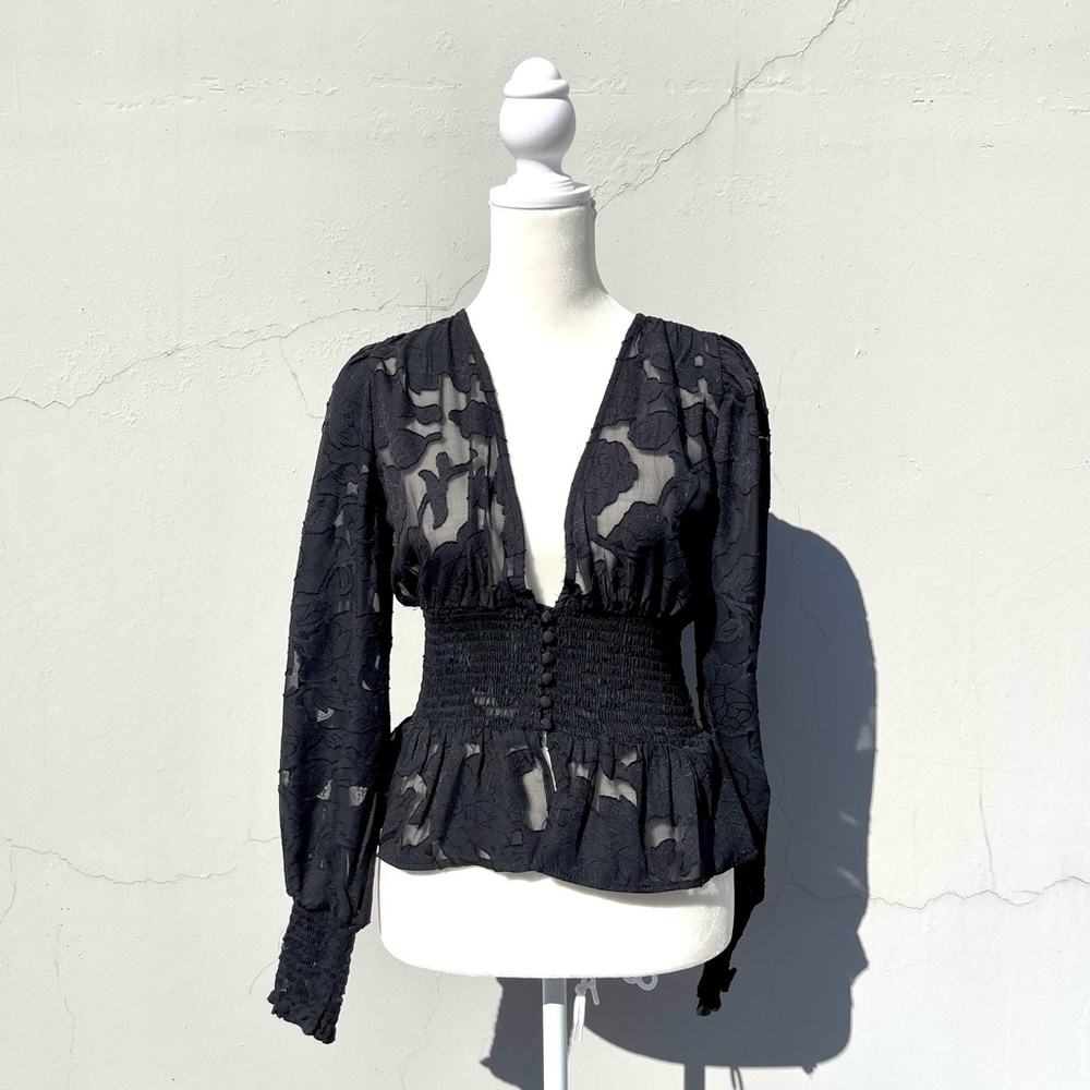 Gorgeous Black Flower Blouse